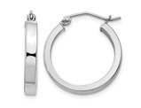 Small Diamond Cut Hoop Earrings in Sterling Silver 3/4 Inch (3.0mm)