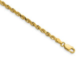 14K Yellow Gold 20 Inch Diamond Cut Rope Chain Necklace(3.00 mm)