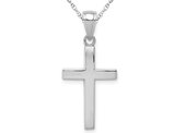 Polished Beveled Cross Pendant in 14K White Gold