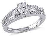 IGI Certified 1.00 Carat (ctw G-H, I1-I2) Diamond Engagement Ring in 14K White Gold