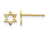 14K Yellow Gold Star of David Post Earrings