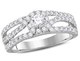 Diamond Engagement Ring 0.95 Carat (ctw  H-I , I1-I2) in 14K White Gold