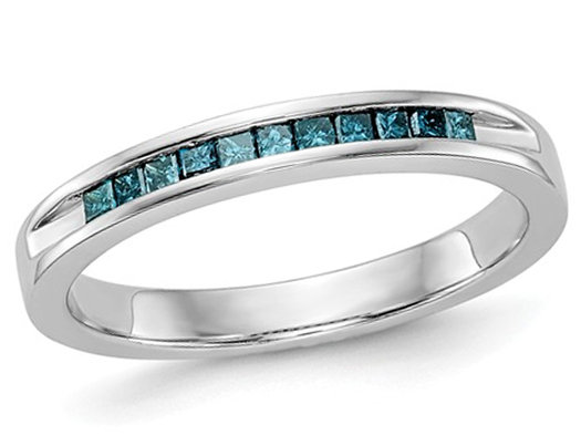 blue diamond engagement rings princess cut