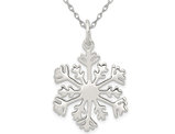 Sterling Silver Snowflake Charm Pendant Necklace with Chain