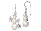 Freshwater Cultured Pearl Snowman Earrings in Sterling Silver