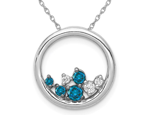 blue diamond circle pendant