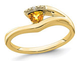 1/4 Carat (ctw) Solitaire Trillion Citrine Ring in 14K Yellow Gold