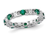 9/10 Carat (ctw) Lab-Created Emerald Band Ring in Sterling Silver