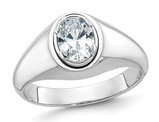 Men's 1.00 Carat (ctw) Lab-Grown Diamond Ring in 14K White Gold (size 10)