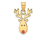 14K Yellow Gold Reindeer Charm Pendant Necklace (NO CHAIN)