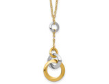 14K Yellow and White Gold Multi Circle Pendant Necklace with Chain (17.75 Inches)