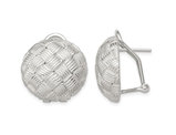 Sterling Silver Woven Circle Omega Back Earrings