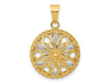 14K Yellow Gold Diamond-Cut Circle Pendant (NO CHAIN)