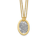 14K Yellow and White Gold Strand Necklace Pendant with Chain (17.5 Inches)