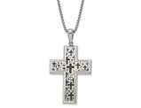 Mens Stainless Steel Polished Cross Pendant Necklace with Chain