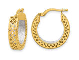 Diamond Cut Hoop Earrings in 14K Yellow Gold