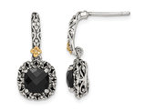 2.40 Carat (ctw) Black Onyx Dangle Earrings in Sterling Silver