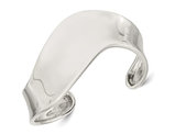 Sterling Silver Polished Wave Cuff Bangle Bracelet