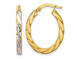 14K Yellow Gold Twist Hoop Earrings (2.65 mm thick)