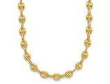 14K Yellow Gold Polished Puffed Mariner Link Necklace (18 inches)