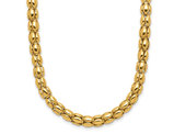 14K Yellow Gold Polished Popcorn Mesh Necklace (18 inches)