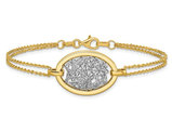 14K Yellow and White Gold Two Strand Oval Bracelet (7.5 Inches)