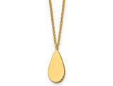 14K Yellow Gold Drop Necklace Pendant with Chain (16.5 Inches)