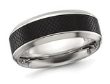 Men's Stainless Steel Black Plated 8mm Band Ring