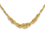 14K Yellow Gold Textured Fancy Link Necklace (18 inches)