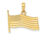 American Flag Pendant Necklace in 10K Yellow Gold (NO CHAIN)