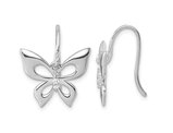 Sterling Silver Butterly Earrings with Accent Diamonds