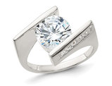 Sterling Silver Cubic Zirconia Polished Ring 