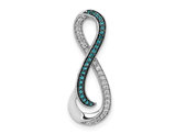 1/5 Carat (ctw) Blue & White Diamond Infinity Pendant 14K White Gold (NO CHAIN)