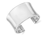 Sterling Silver Wide Polished Slip-On Cuff Bangle Bracelet