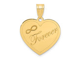 14K Yellow Gold Infinity FOREVER Laser Cut Charm Heart Pendant (No Chain)