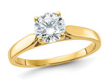 10K Yellow Gold Synthetic Cubic Zirconia Solitaire Engagement Ring Ring 