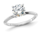 Sterling Silver Synthetic Cubic Zirconia Solitaire Engagement Ring Ring 
