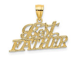 14K Yellow Gold Best Father Charm Pendant (NO CHAIN)