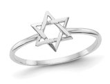 14K White Gold Polished Star of David Ring