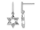 1/8 Carat (ctw) Diamond Star of David Dangle Earrings in 14K White Gold