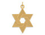 14K Yellow Gold Laser Etched Star Of David Pendant (NO CHAIN)