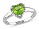 1.30 Carat (ctw) Peridot Heart Promise Ring in Sterling Silver