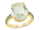 7.98 Carat (ctw) Green Quartz and Peridot Ring in Yellow Sterling Silver