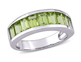 2.70 Carat (ctw) Peridot Baguette Band Ring in Sterling Silver