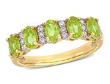 1.20 Carat (ctw) Peridot Semi-Eternity Band Ring 14K Yellow Gold