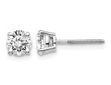 1.00 Carat (ctw VS2-SI1, F-G-H) Lab Grown Diamond Solitaire Stud Earrings in 14K White Gold with Screwbacks