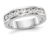 Platinum 1.00 Carat (ctw Color H-I, I1-I2) Semi-Eternity Diamond Channel Set Wedding Band