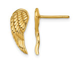 14K Yellow Gold Angel Wing Post Earrings