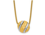 14K Yellow Gold Textured Circle Ball Pendant Necklace with Chain (17 Inches)