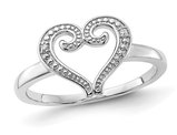 10K White Gold Heart Promise Ring